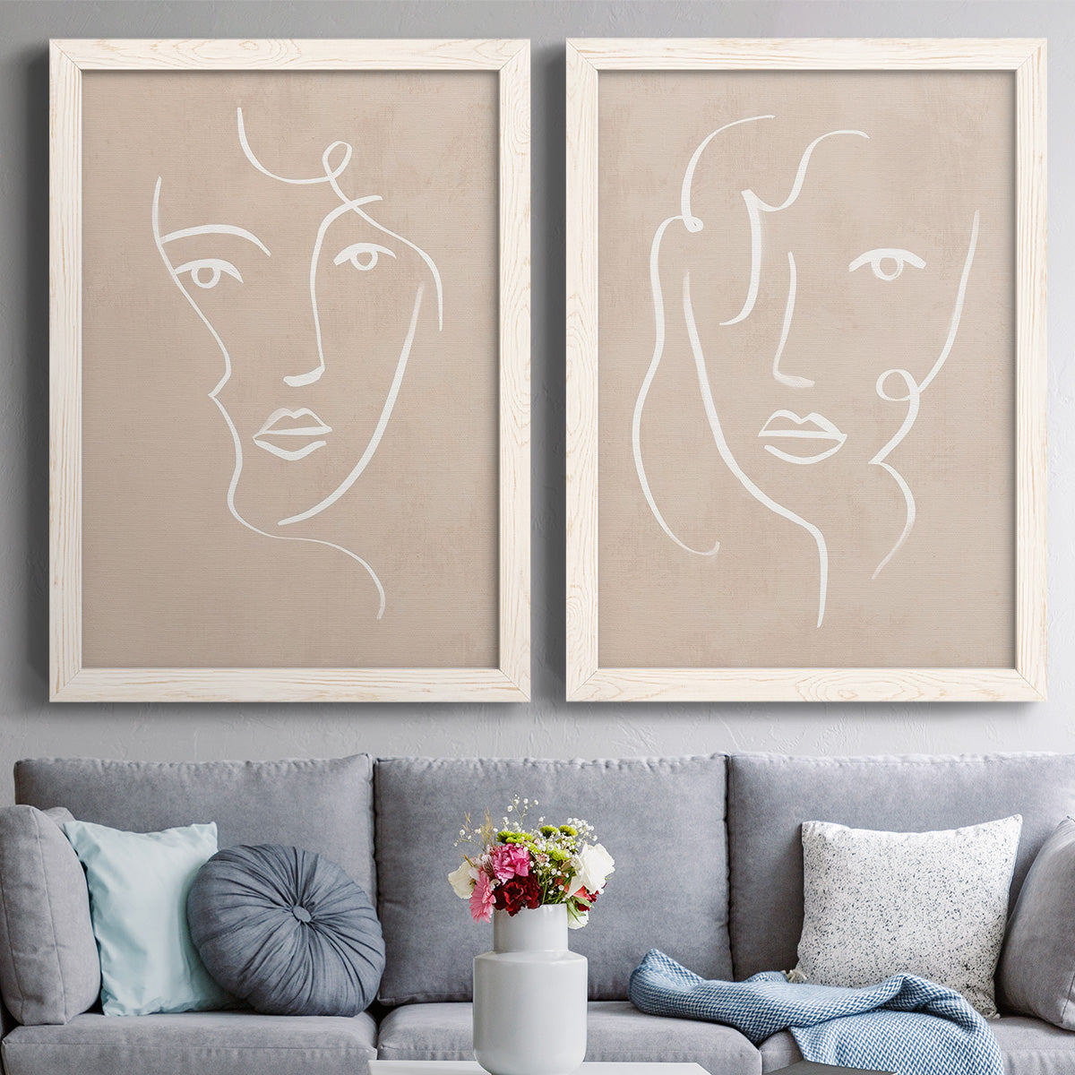 Curly Face I - Barnwood Framed Canvas Set
