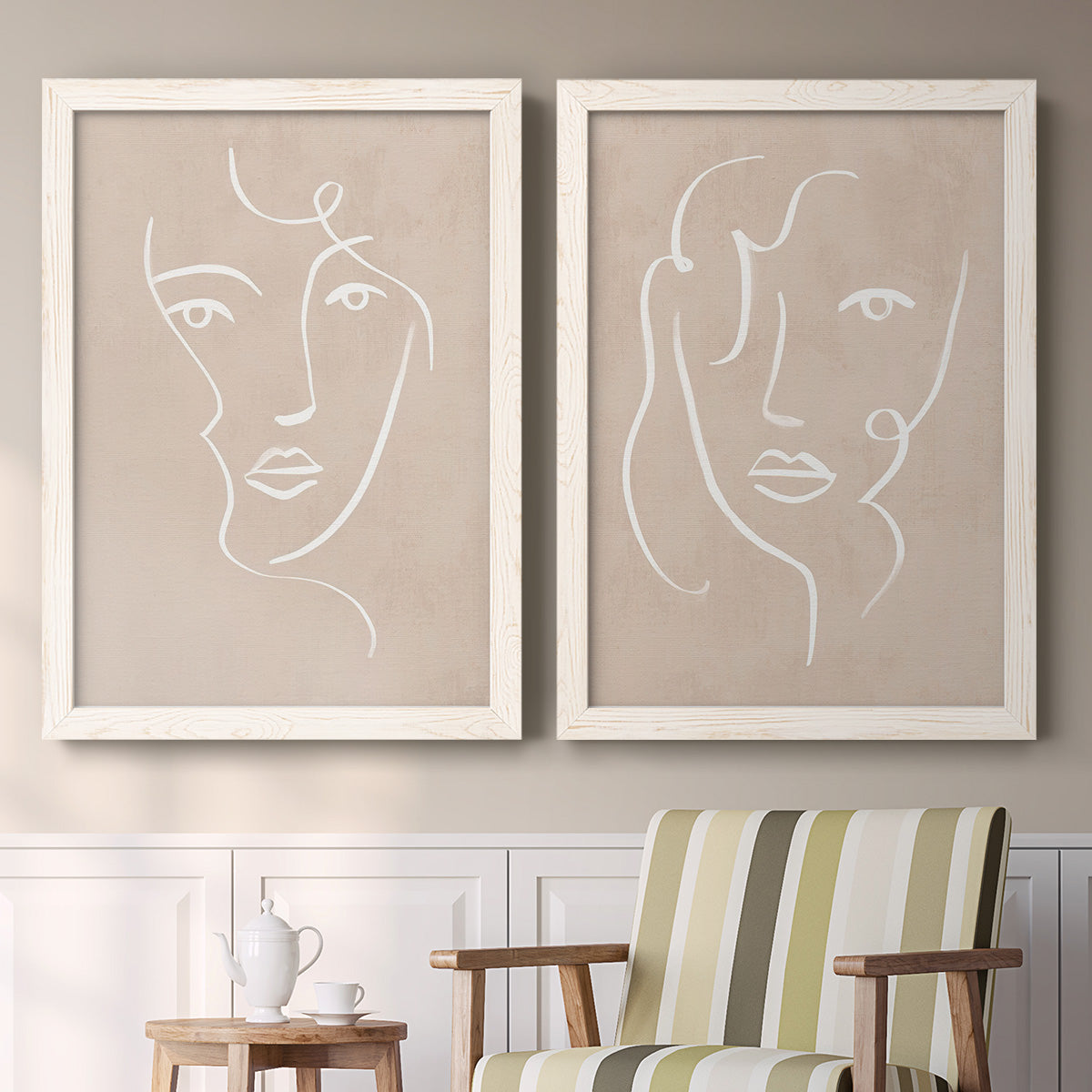 Curly Face I - Barnwood Framed Canvas Set