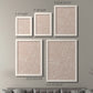 Size comparison chart for a set of two white barnwood framed canvas prints.