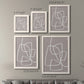 Size comparison chart for a set of two white barnwood framed canvas prints.