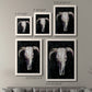 Size comparison chart for a set of two white barnwood framed canvas prints.