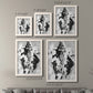 Size comparison chart for a set of two white barnwood framed canvas prints.