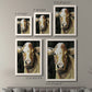 Size comparison chart for a set of two white barnwood framed canvas prints.