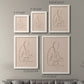 Size comparison chart for a set of two white barnwood framed canvas prints.