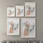 Size comparison chart for a set of two white barnwood framed canvas prints.