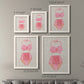 Size comparison chart for a set of two white barnwood framed canvas prints.