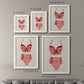 Size comparison chart for a set of two white barnwood framed canvas prints.