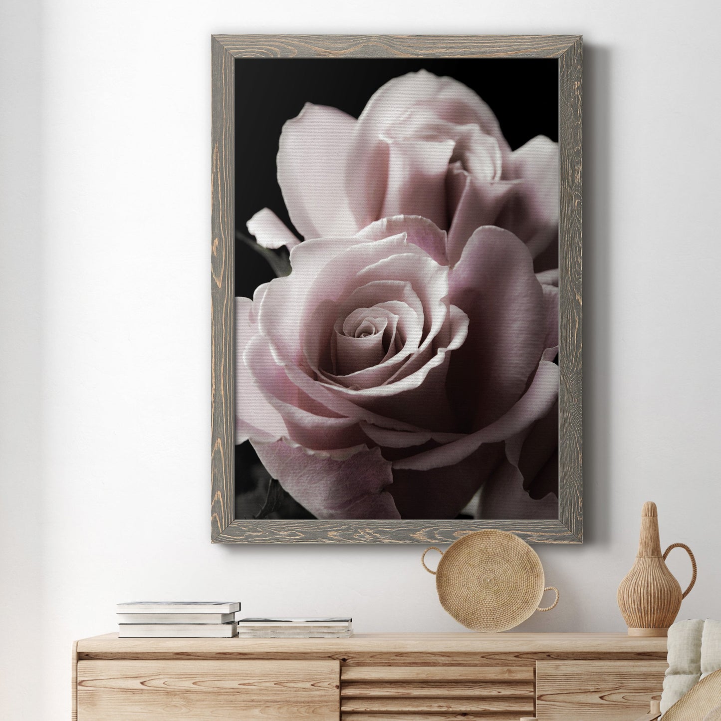 Rose Noir II - Barnwood Framed Canvas Print