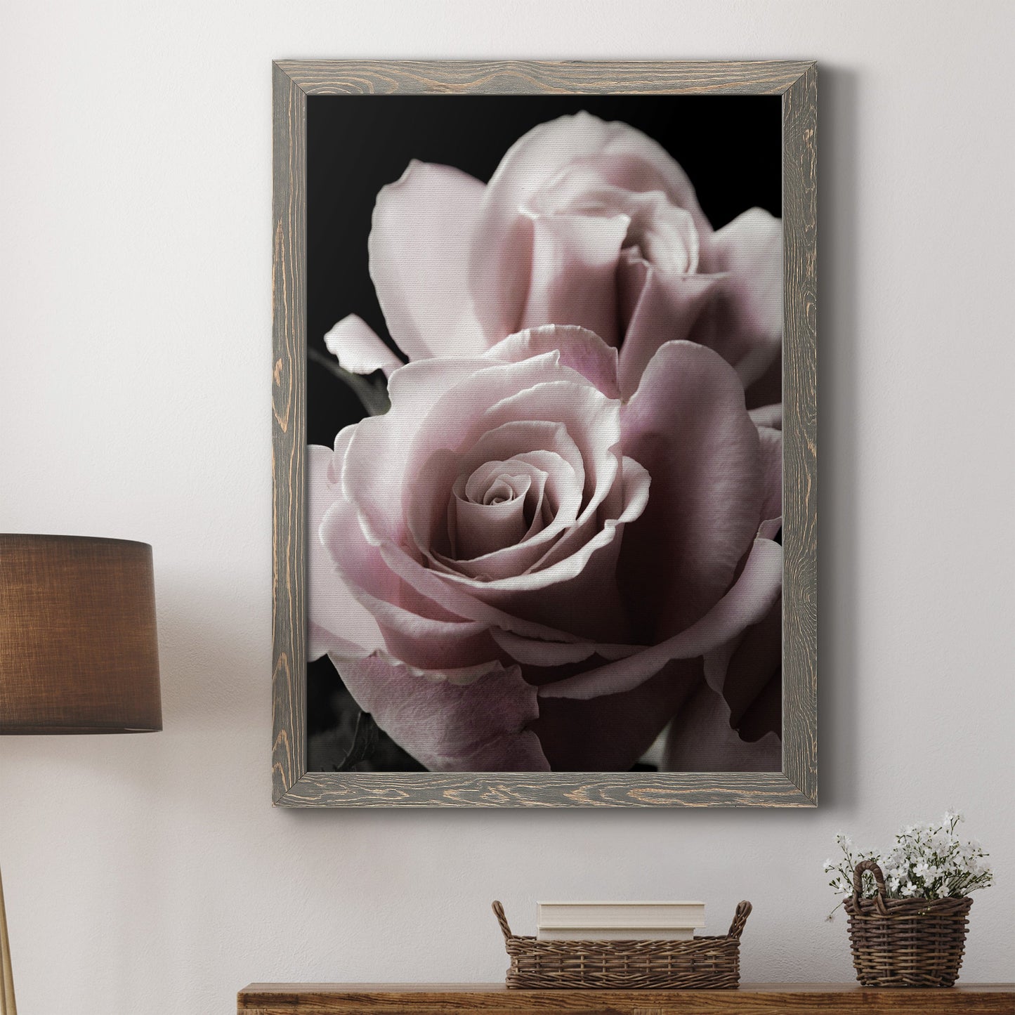 Rose Noir II - Barnwood Framed Canvas Print