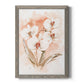 White and Coral Orchid I - Barnwood Framed Canvas Print