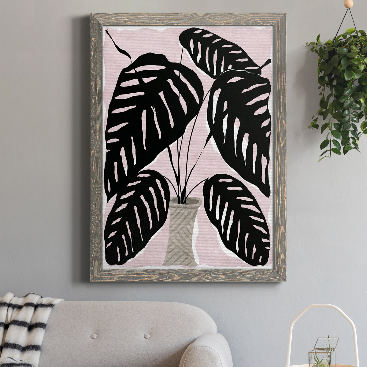 Potted Plant I - Barnwood Framed Canvas Print