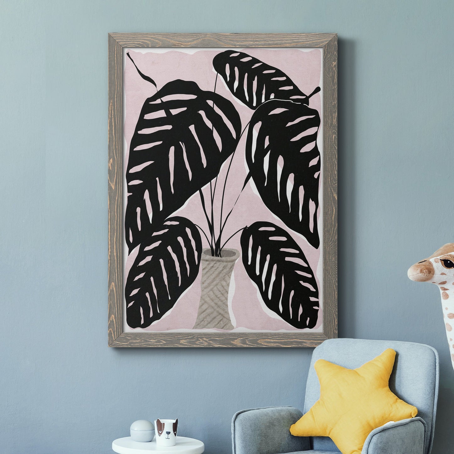 Potted Plant I - Barnwood Framed Canvas Print