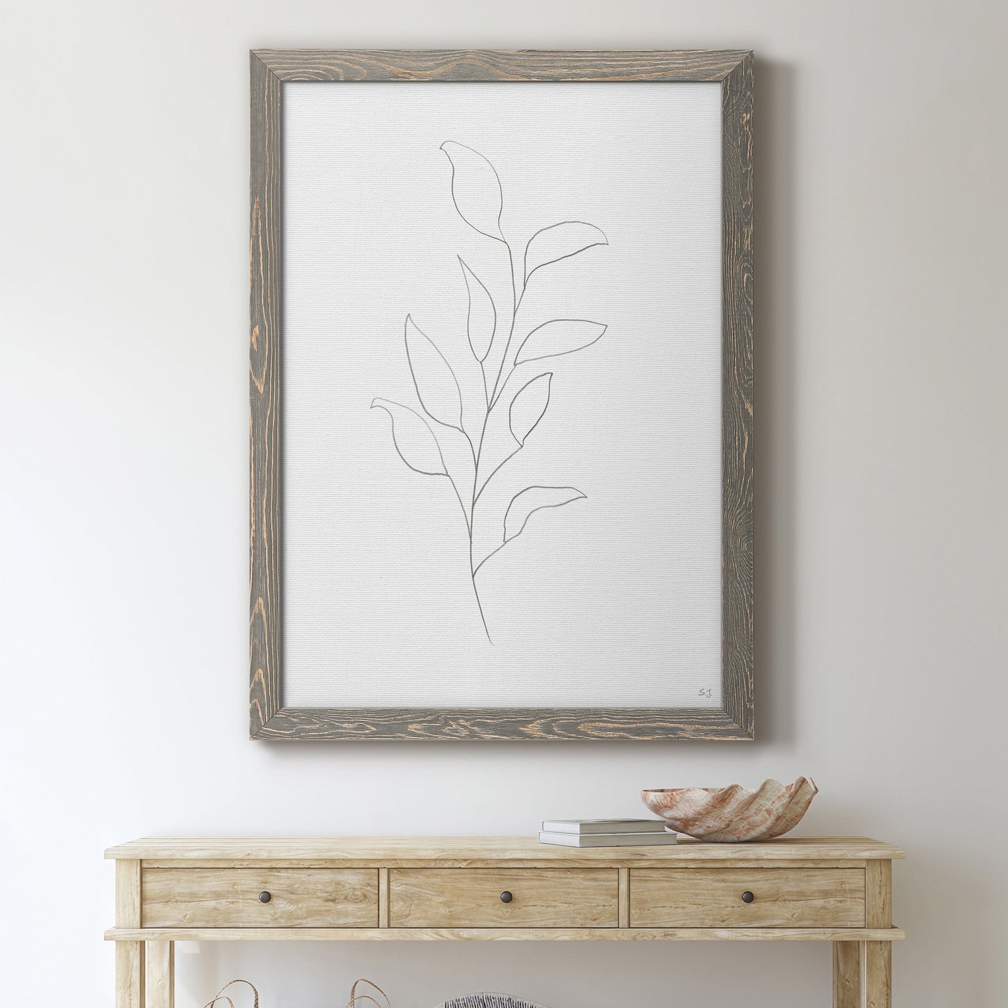 Botanical Gesture VI - Barnwood Framed Canvas Print