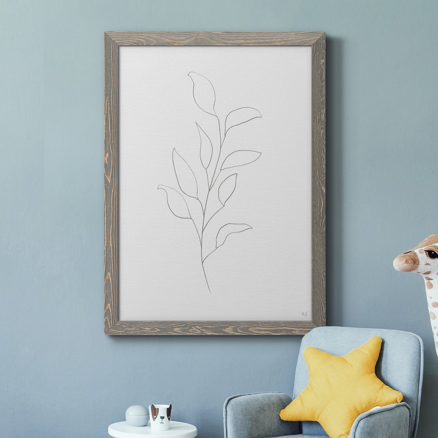 Botanical Gesture VI - Barnwood Framed Canvas Print