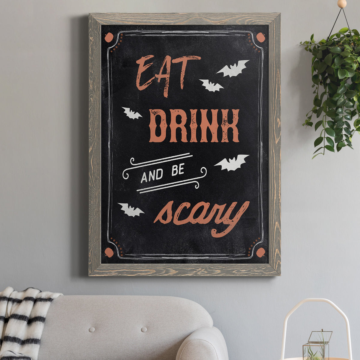 Be Scary - Barnwood Framed Canvas Print