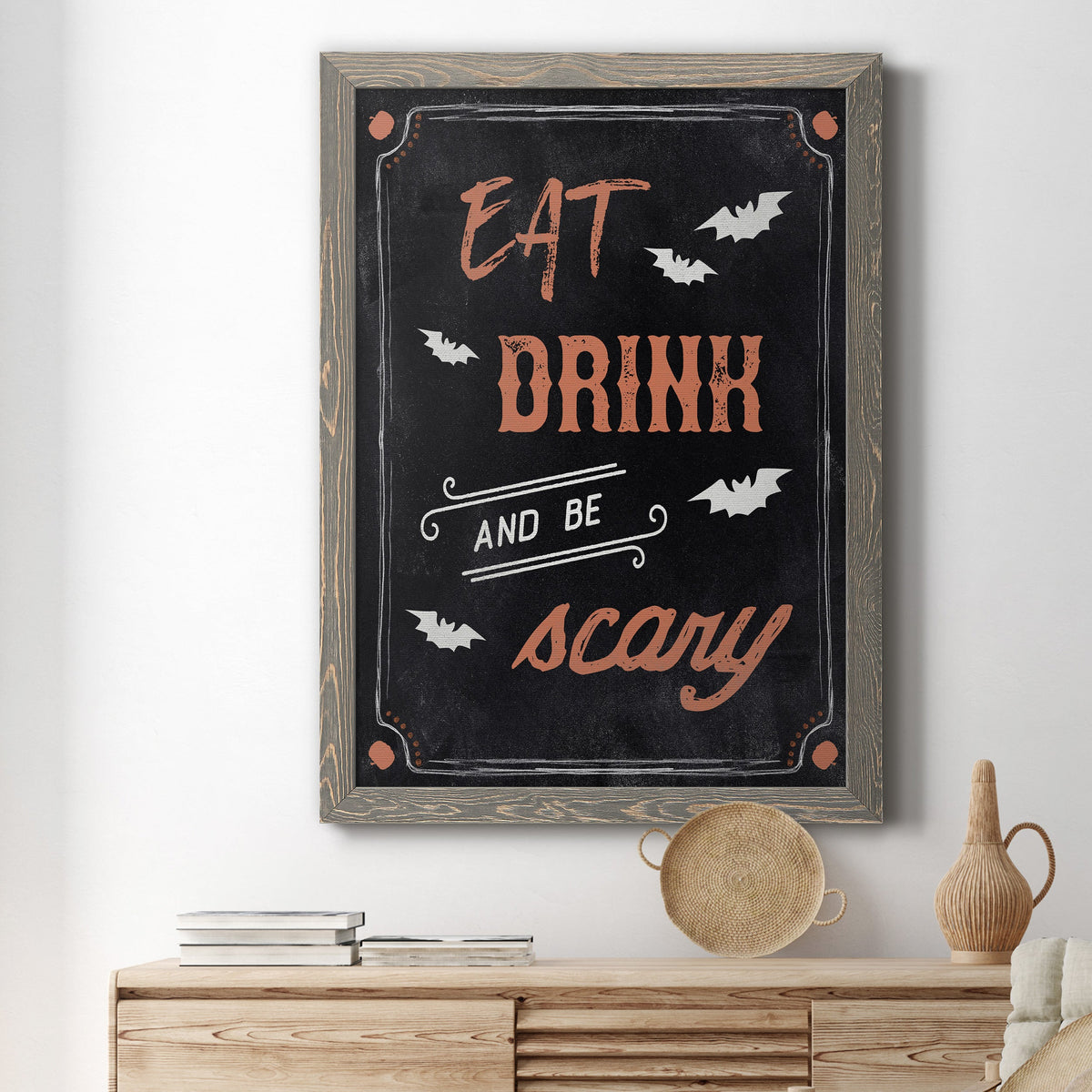 Be Scary - Barnwood Framed Canvas Print