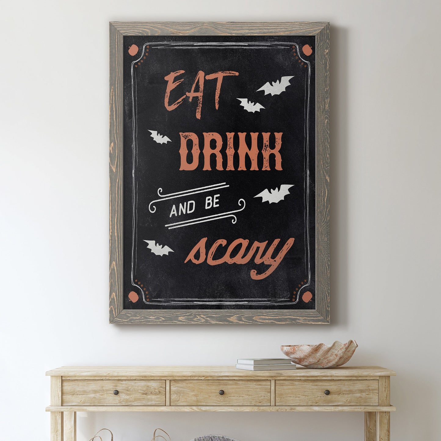 Be Scary - Barnwood Framed Canvas Print