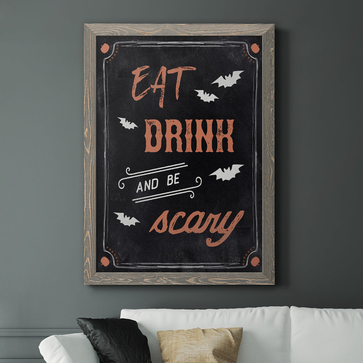 Be Scary - Barnwood Framed Canvas Print