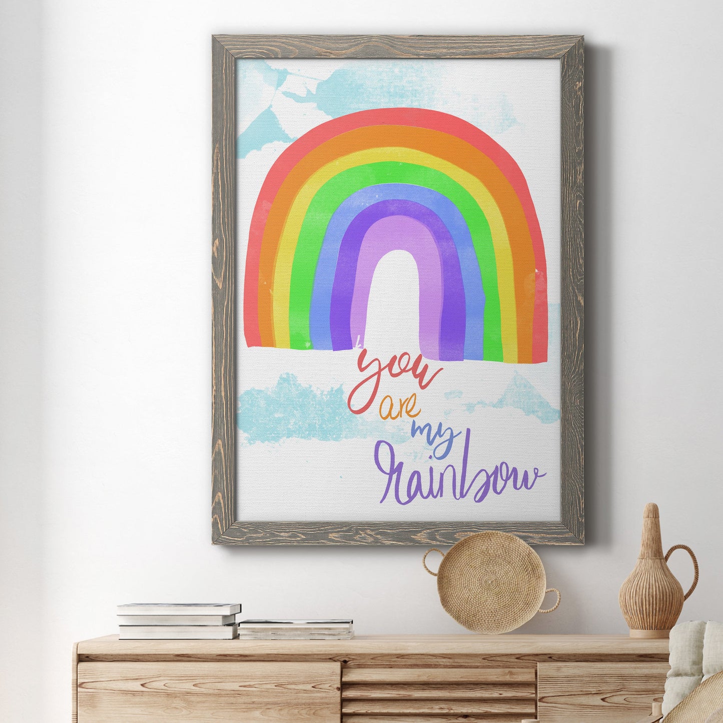 You Are My Rainbow - Barnwood Framed Canvas Print