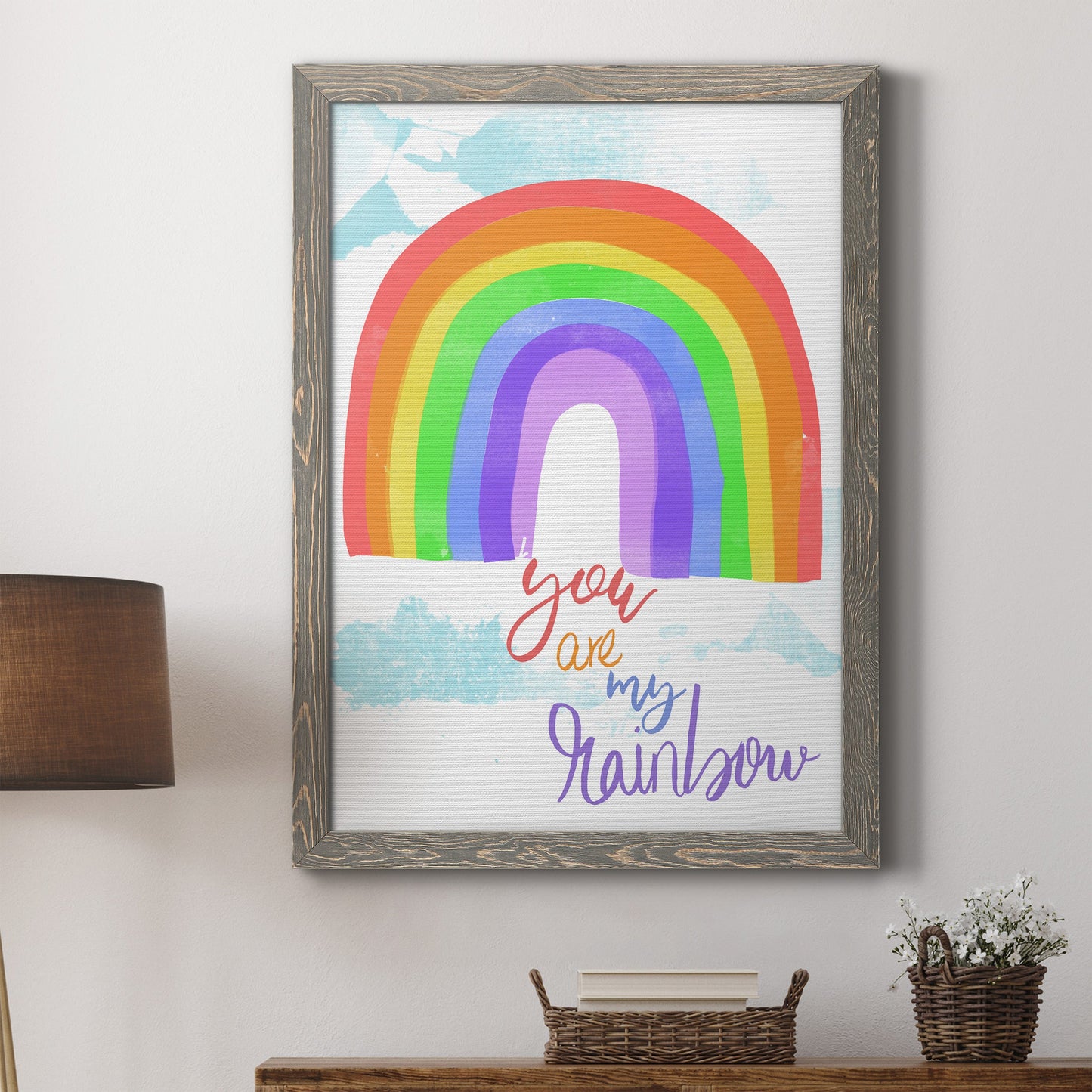 You Are My Rainbow - Barnwood Framed Canvas Print