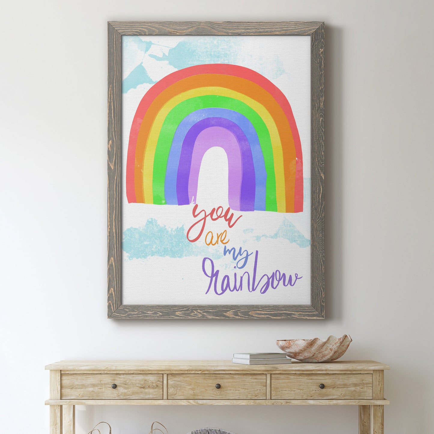 You Are My Rainbow - Barnwood Framed Canvas Print