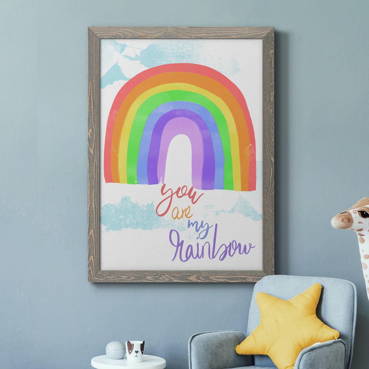 You Are My Rainbow - Barnwood Framed Canvas Print