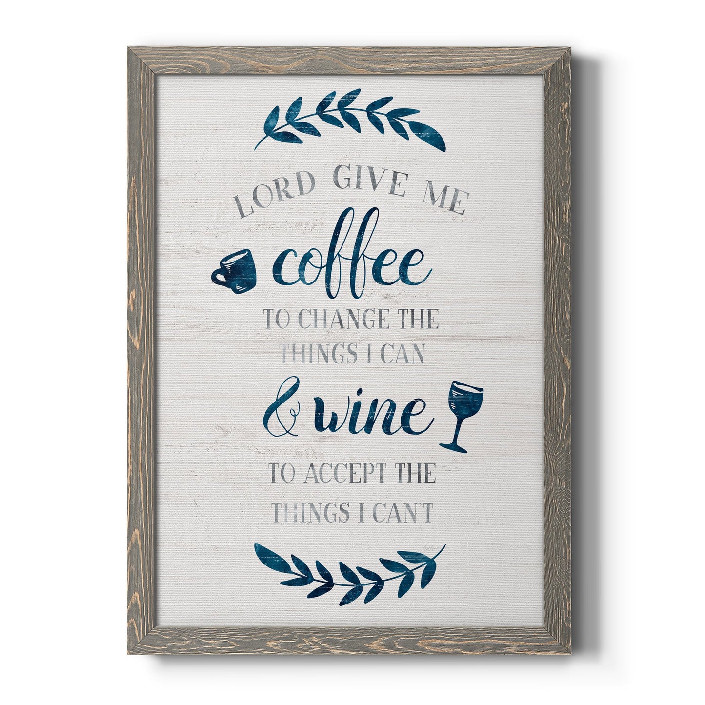 Coffee & Wine - Barnwood Framed Canvas Print