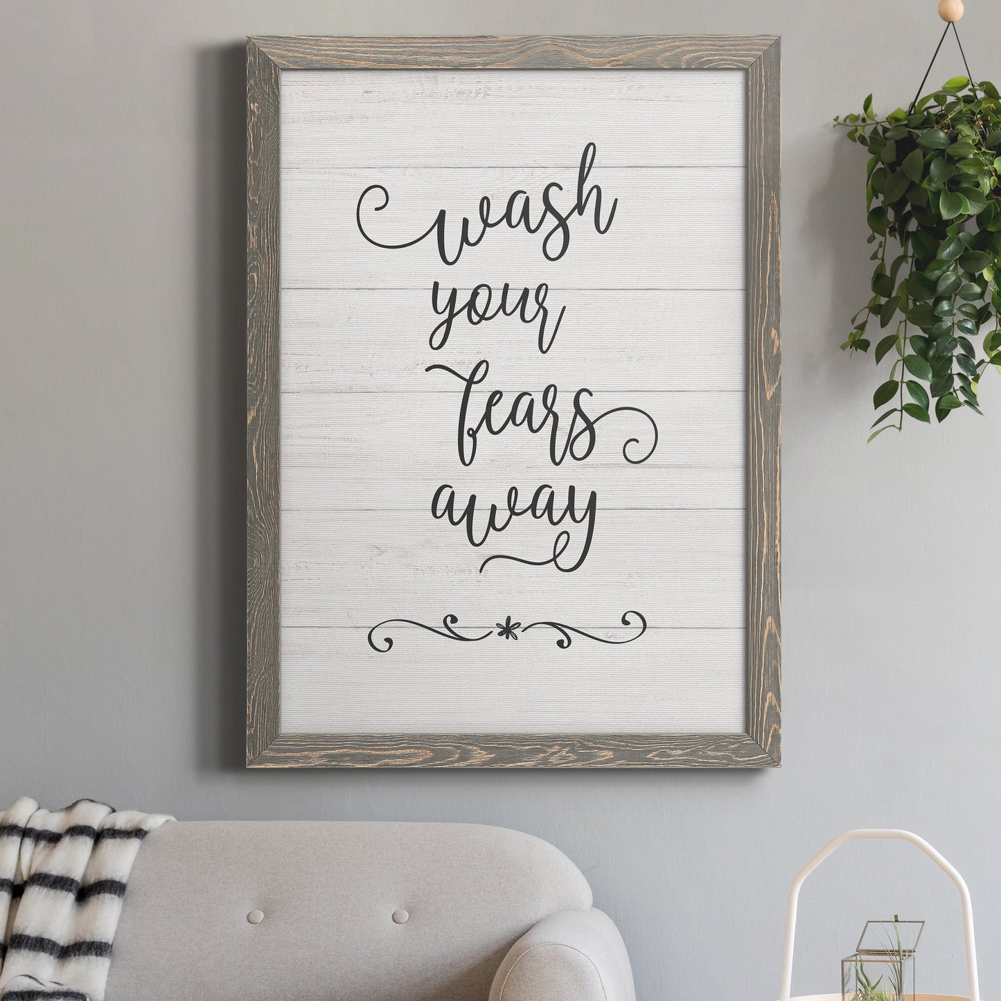 Wash Fears - Barnwood Framed Canvas Print