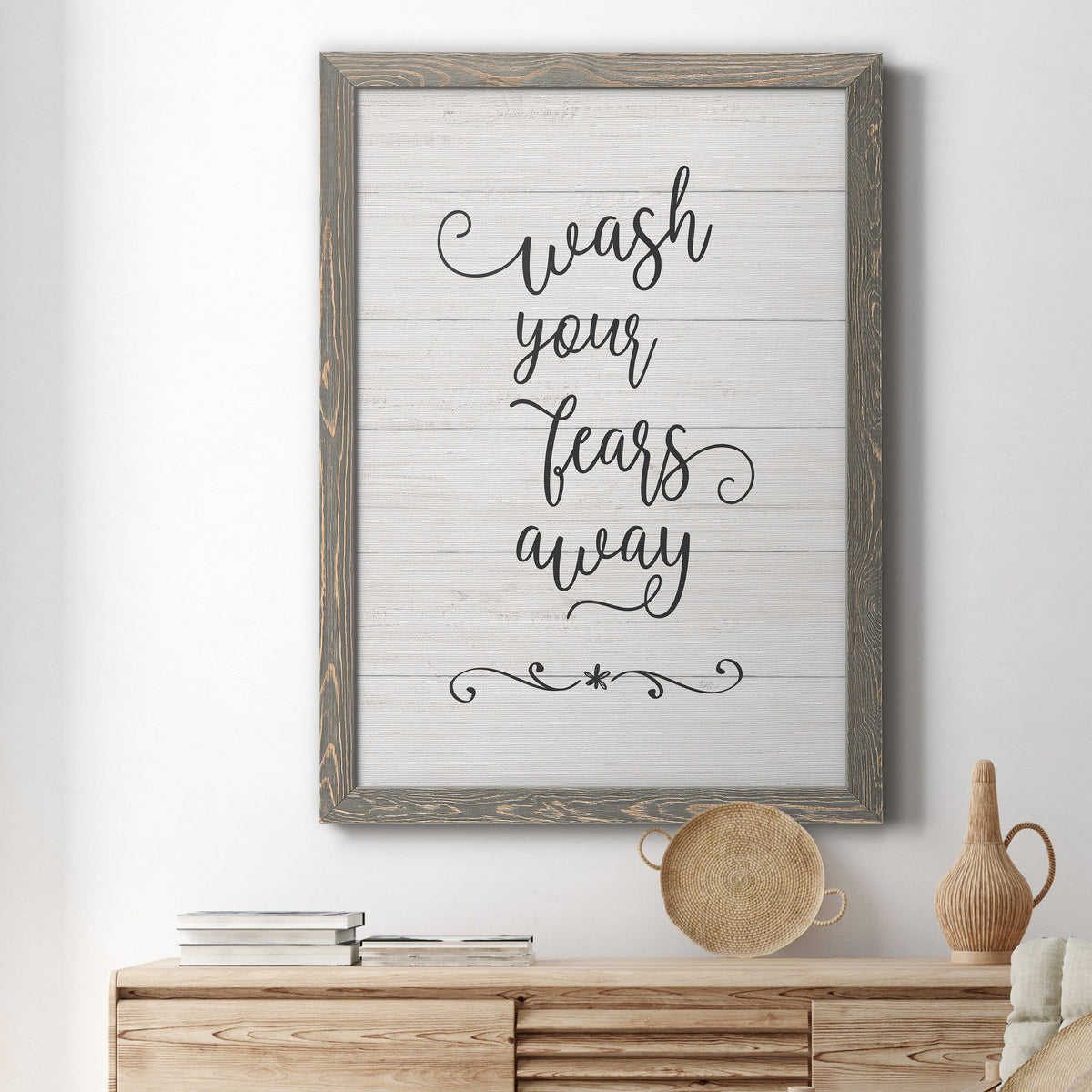 Wash Fears - Barnwood Framed Canvas Print