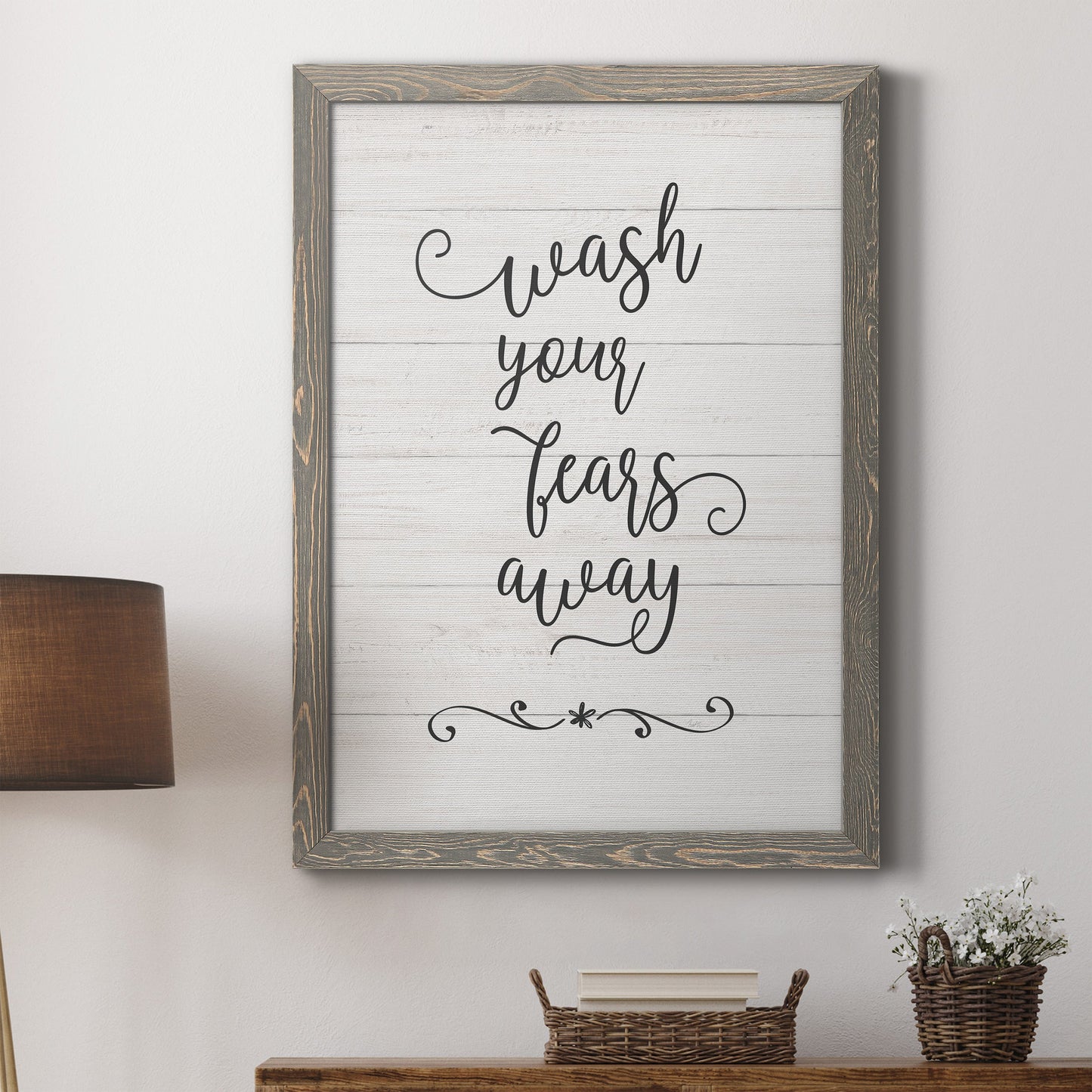 Wash Fears - Barnwood Framed Canvas Print