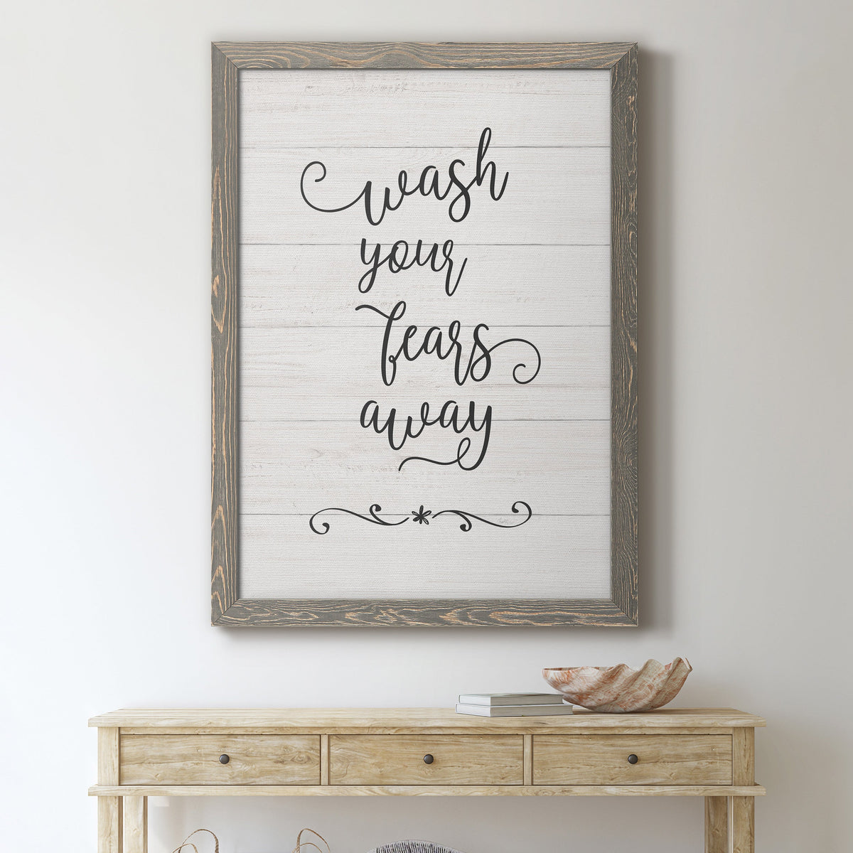 Wash Fears - Barnwood Framed Canvas Print