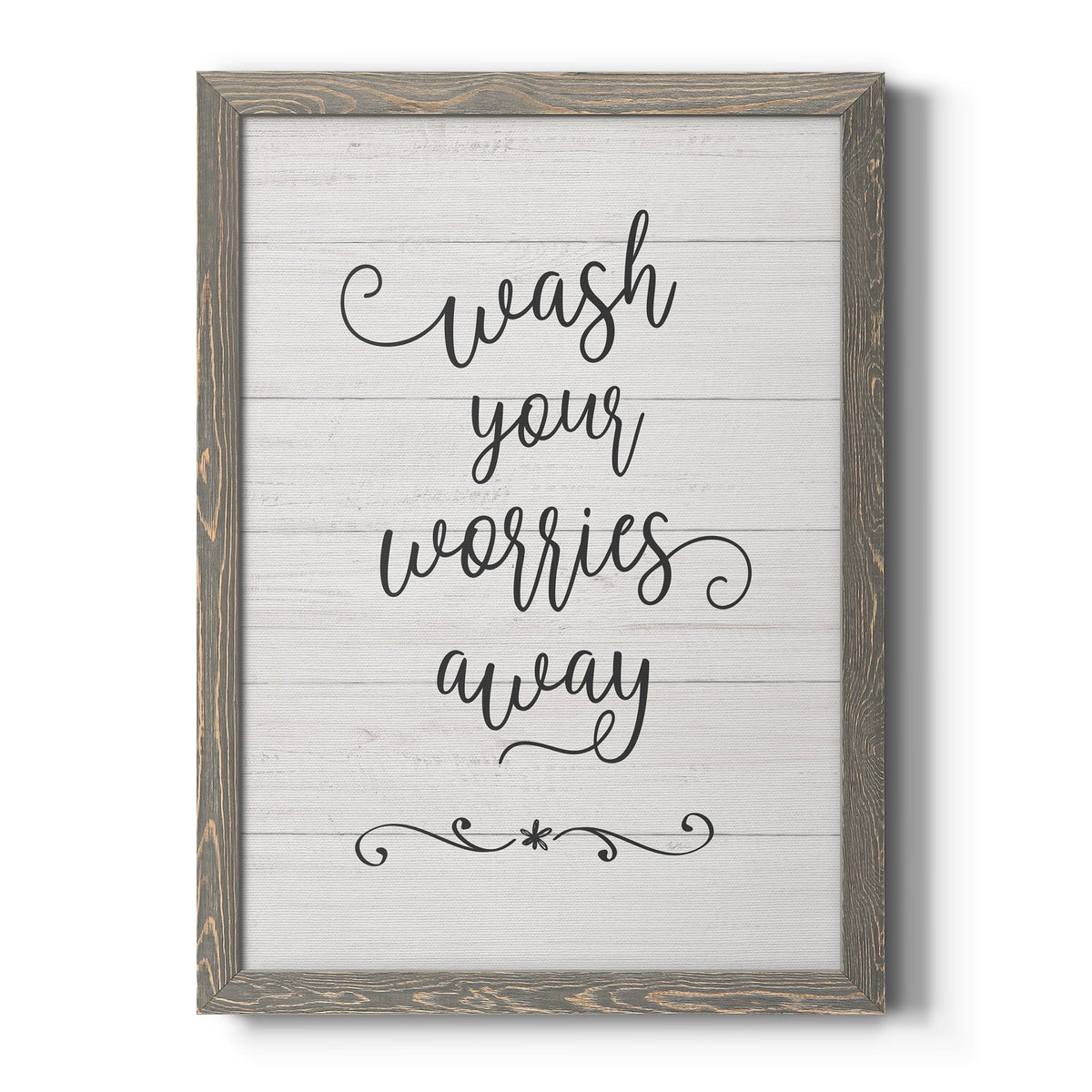 Wash Worries - Barnwood Framed Canvas Print