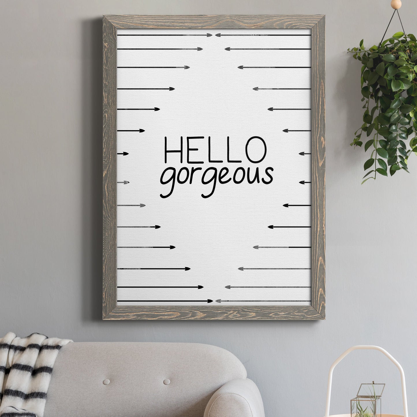 Hello Gorgeous - Barnwood Framed Canvas Print