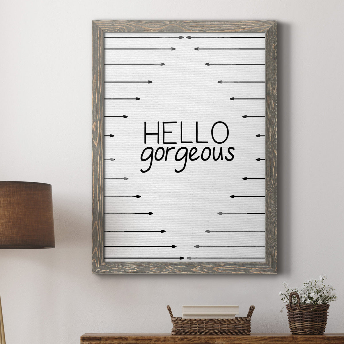 Hello Gorgeous - Barnwood Framed Canvas Print