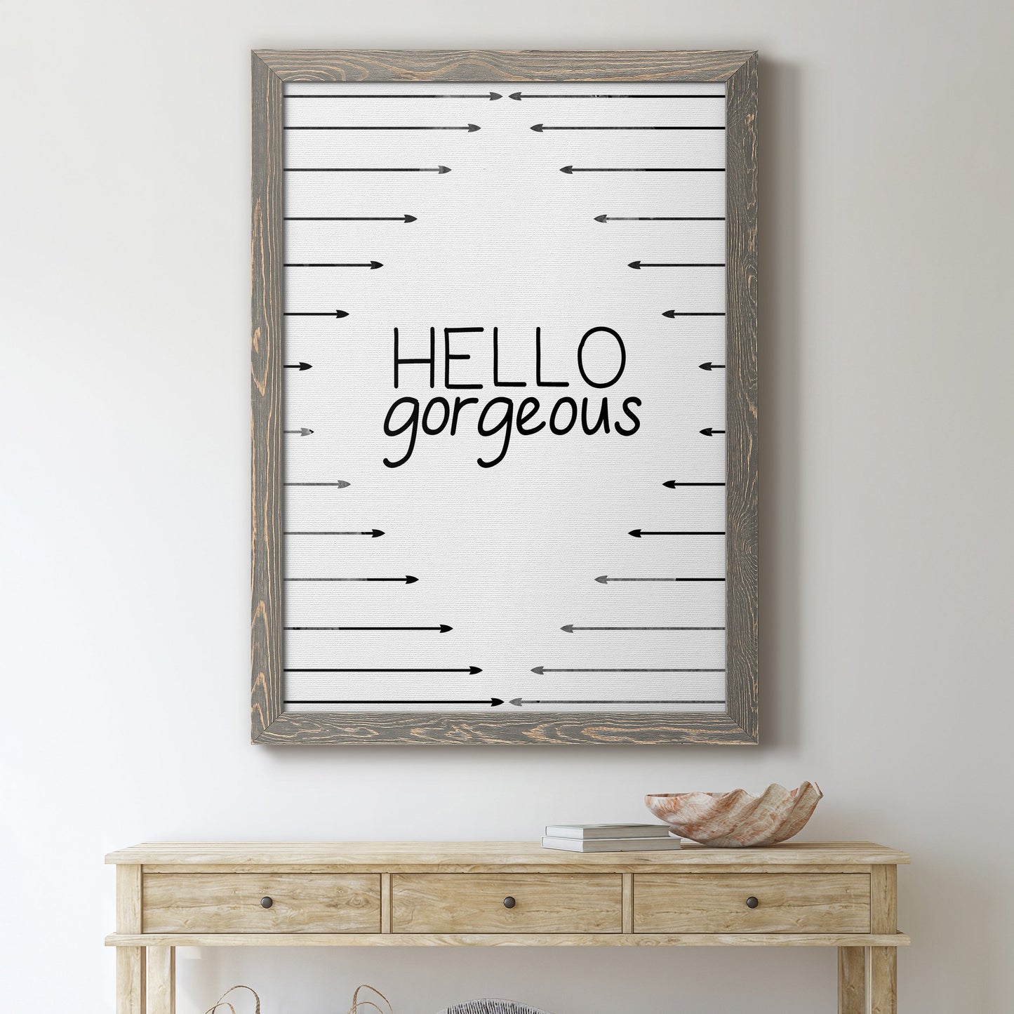 Hello Gorgeous - Barnwood Framed Canvas Print