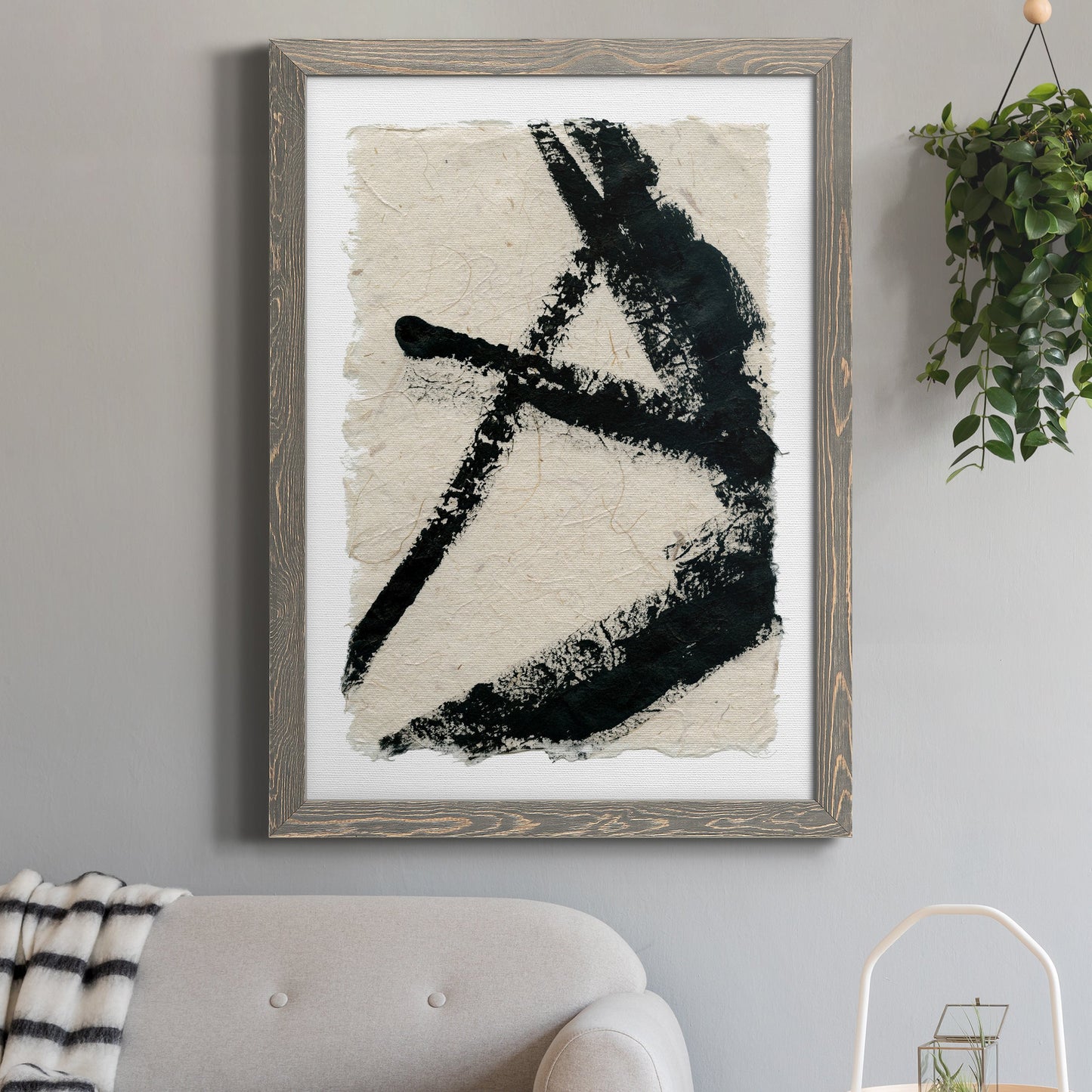 Lines Crossed I - Barnwood Framed Canvas Print
