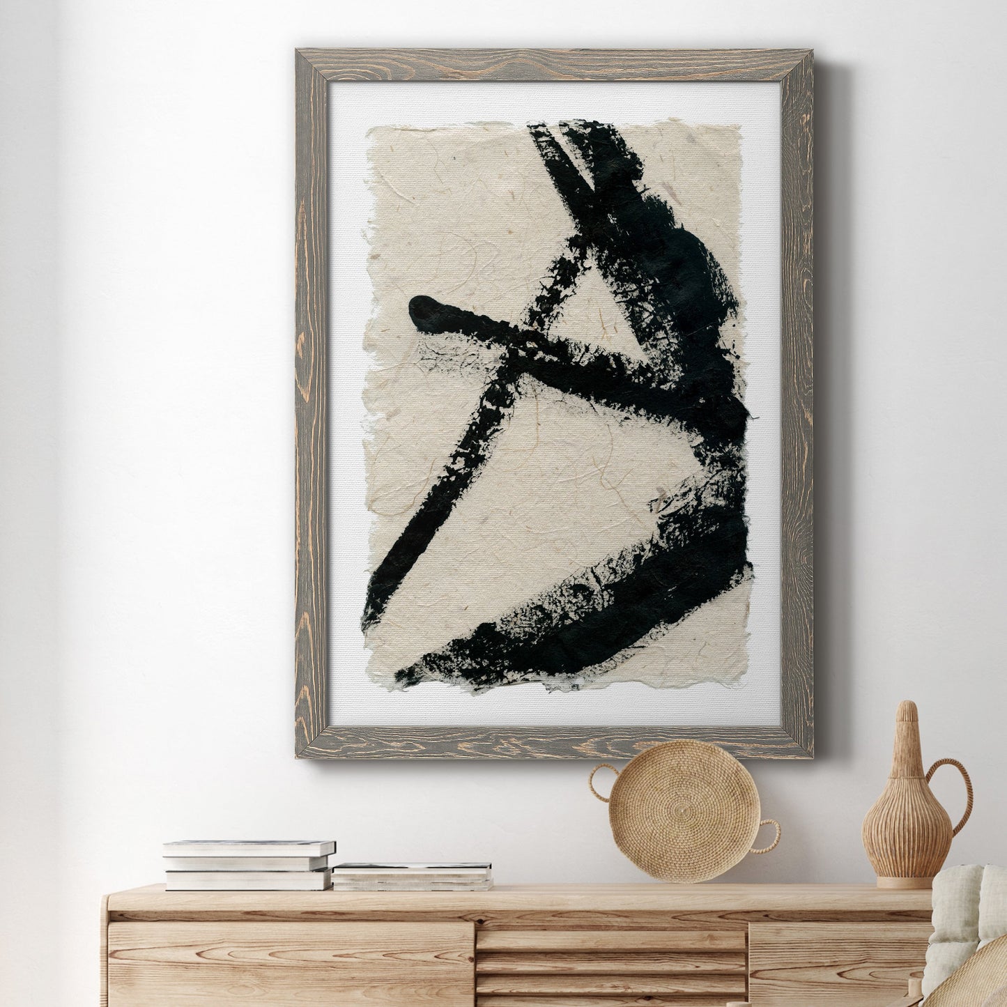 Lines Crossed I - Barnwood Framed Canvas Print