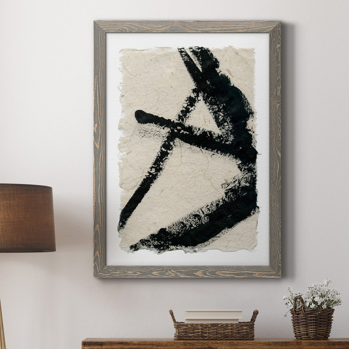 Lines Crossed I - Barnwood Framed Canvas Print
