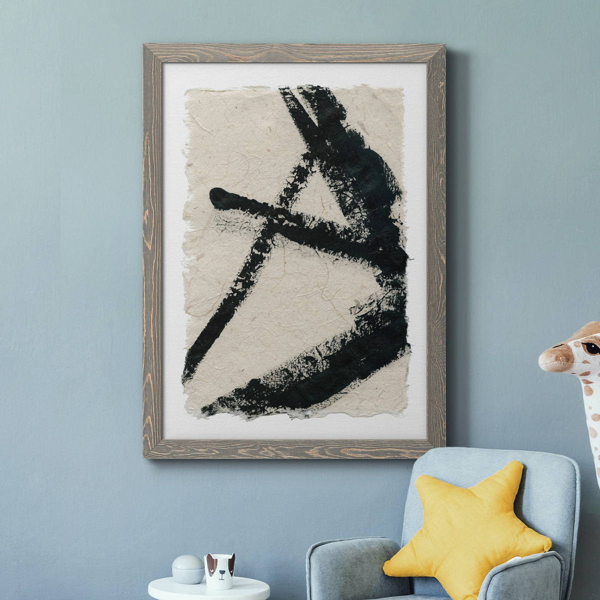 Lines Crossed I - Barnwood Framed Canvas Print