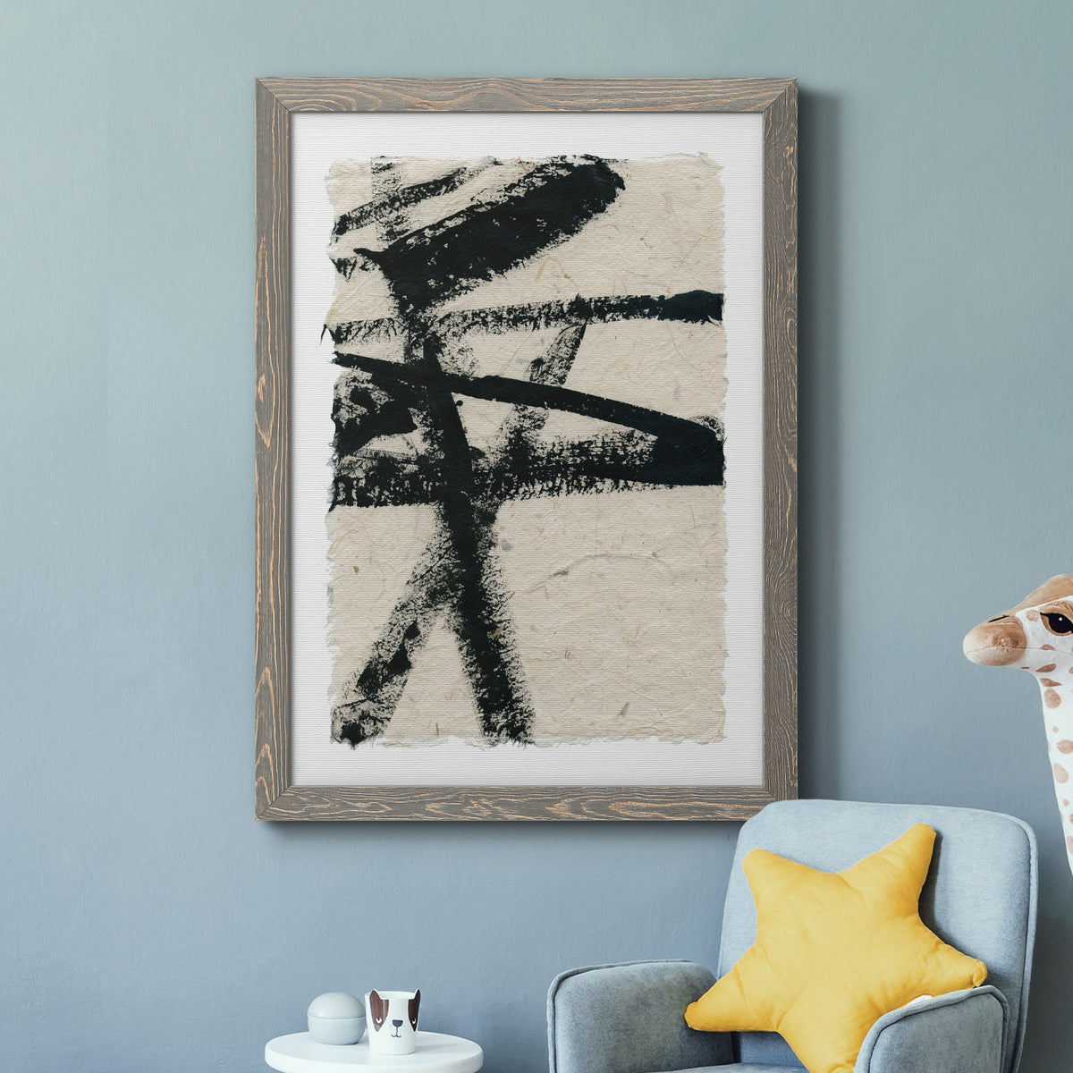 Lines Crossed III - Barnwood Framed Canvas Print