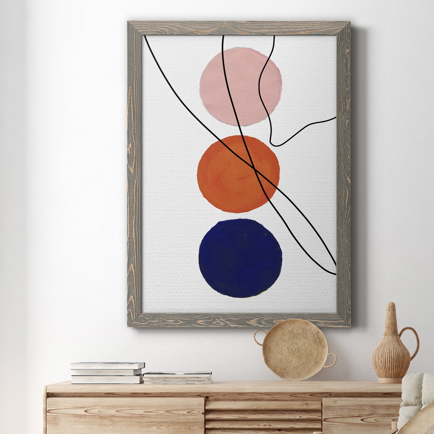 Millenium Geo Abstract - Barnwood Framed Canvas Print