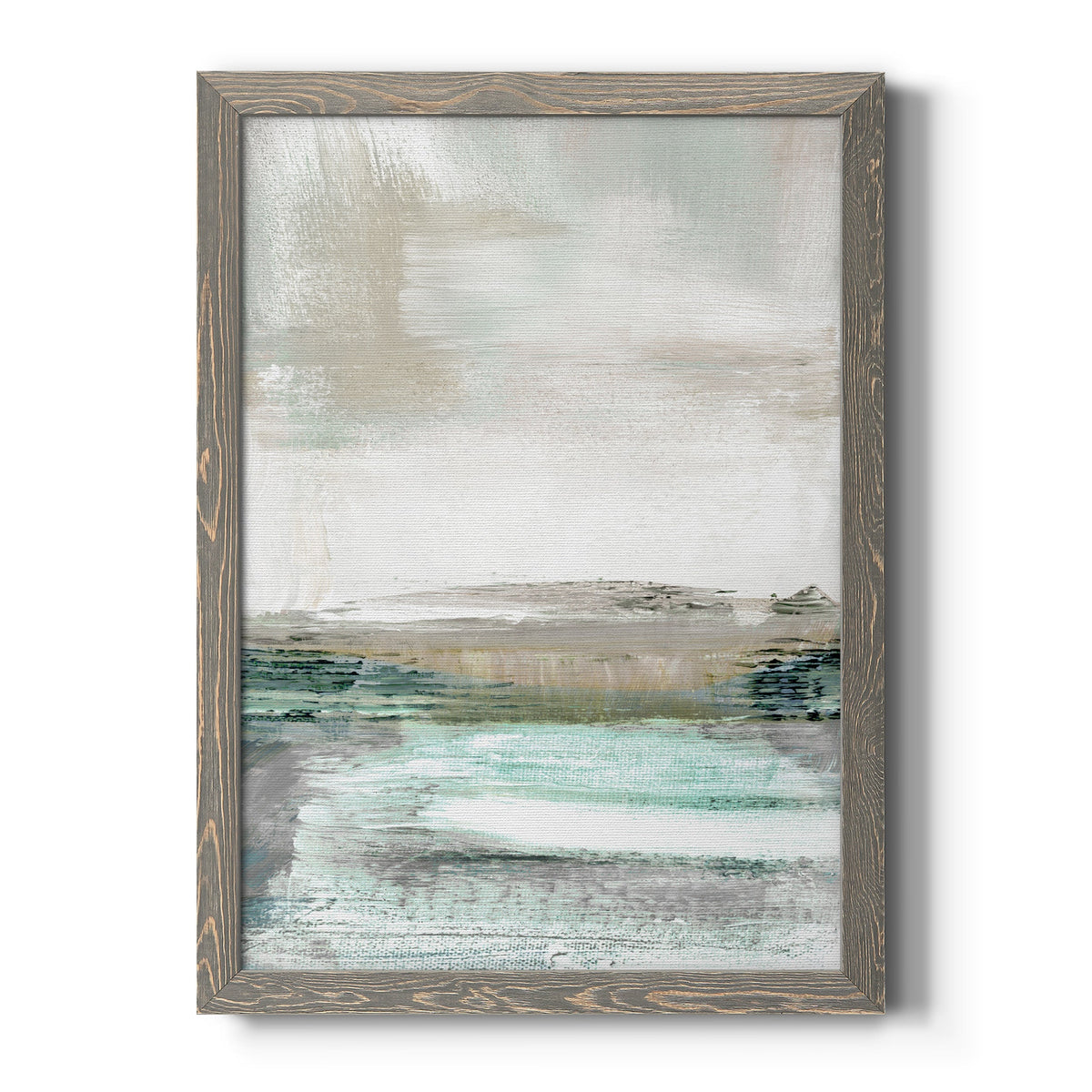 Summer Teal I - Barnwood Framed Canvas Print