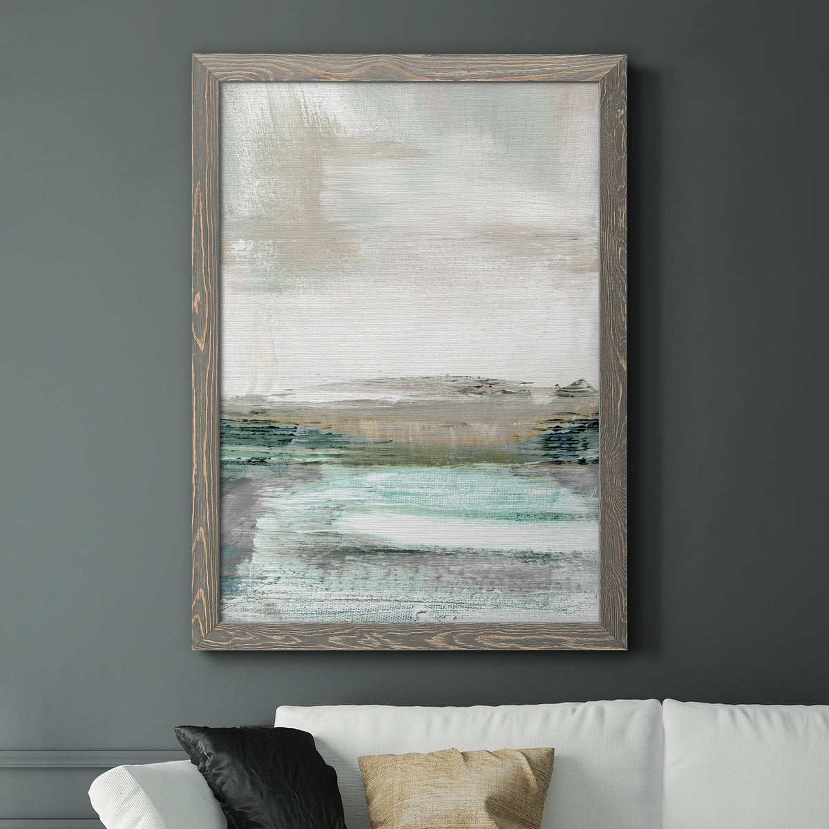 Summer Teal I - Barnwood Framed Canvas Print