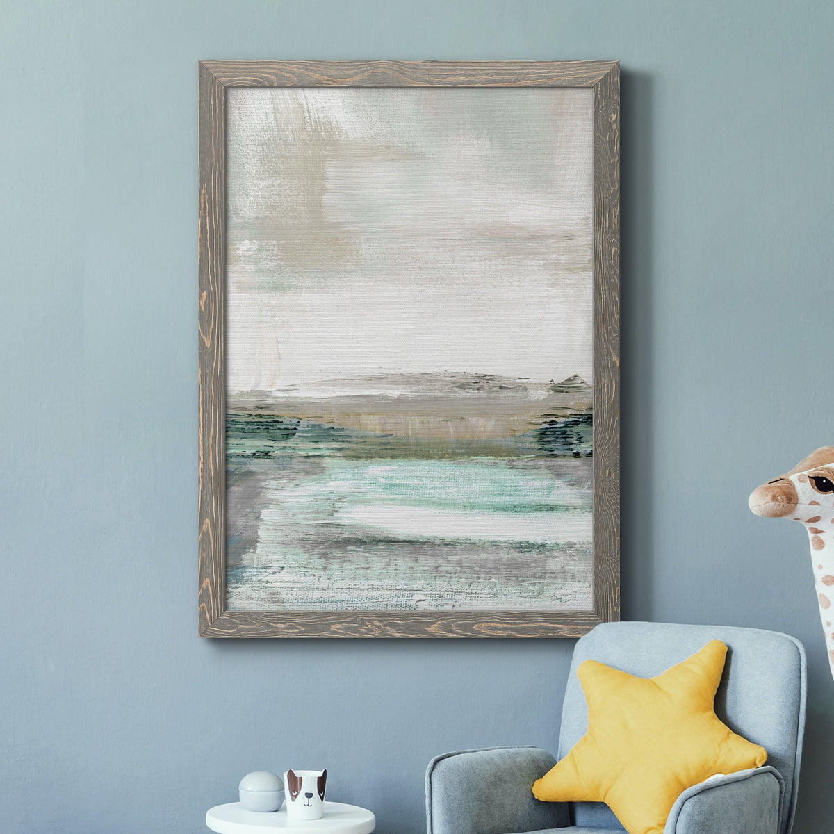 Summer Teal I - Barnwood Framed Canvas Print