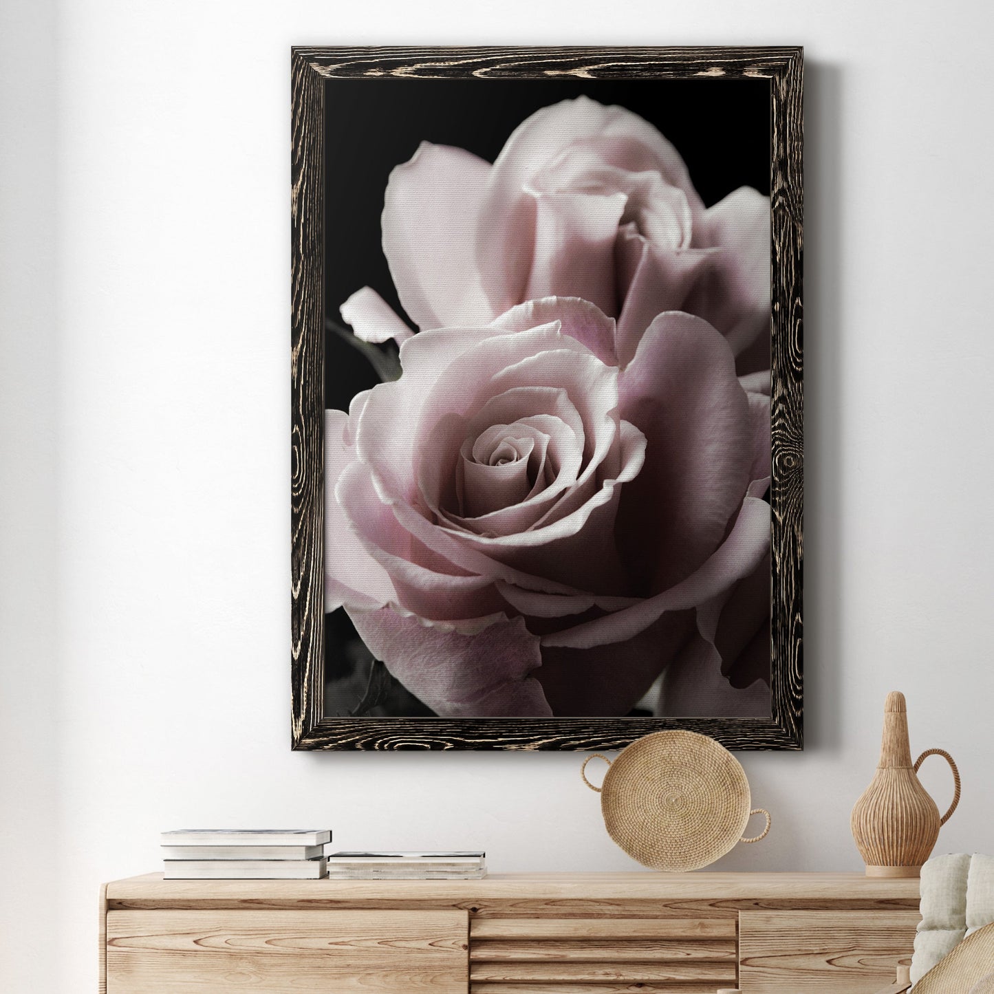 Rose Noir II - Barnwood Framed Canvas Print