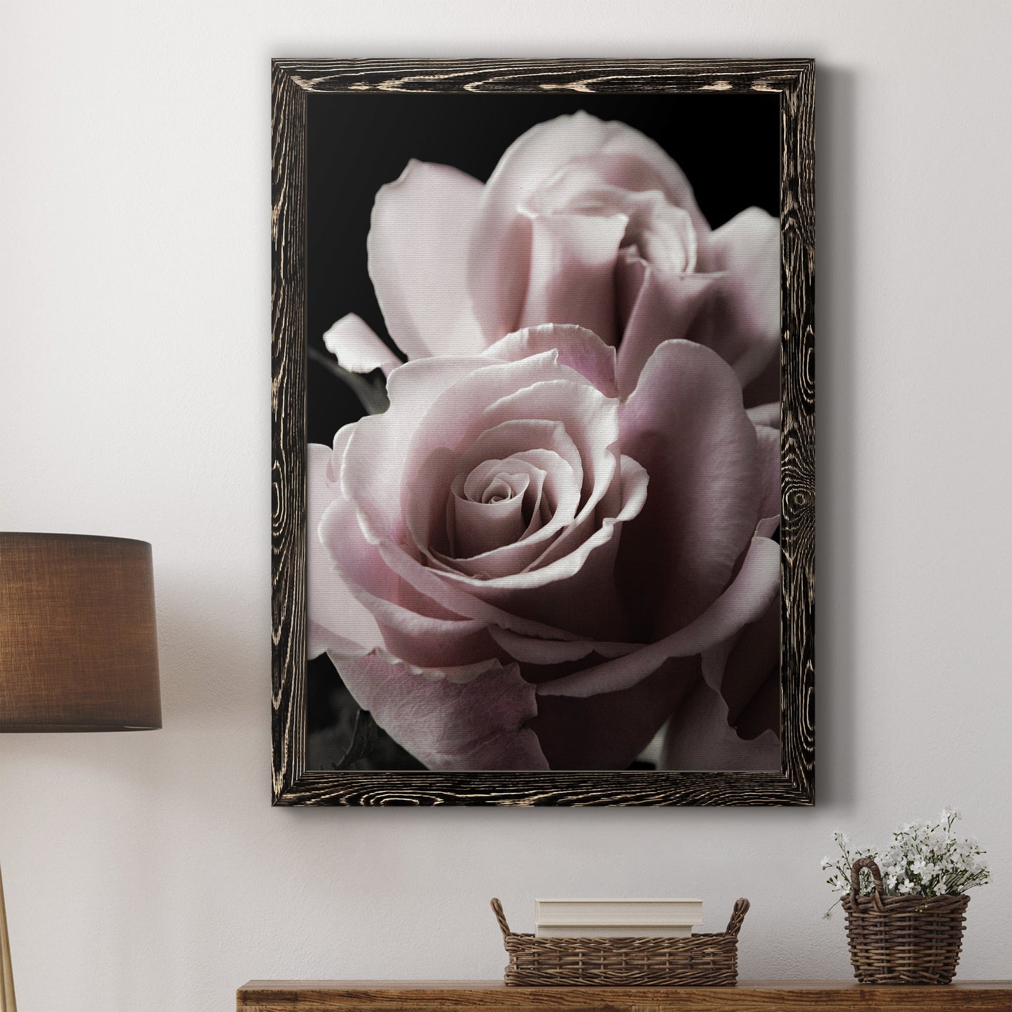 Rose Noir II - Barnwood Framed Canvas Print