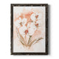 White and Coral Orchid I - Barnwood Framed Canvas Print