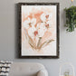 White and Coral Orchid I - Barnwood Framed Canvas Print