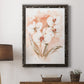 White and Coral Orchid I - Barnwood Framed Canvas Print
