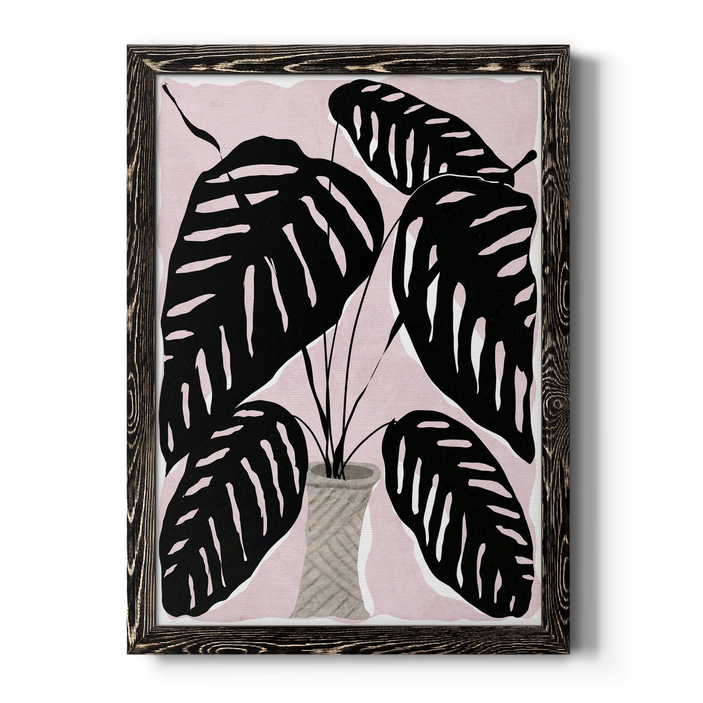 Potted Plant I - Barnwood Framed Canvas Print